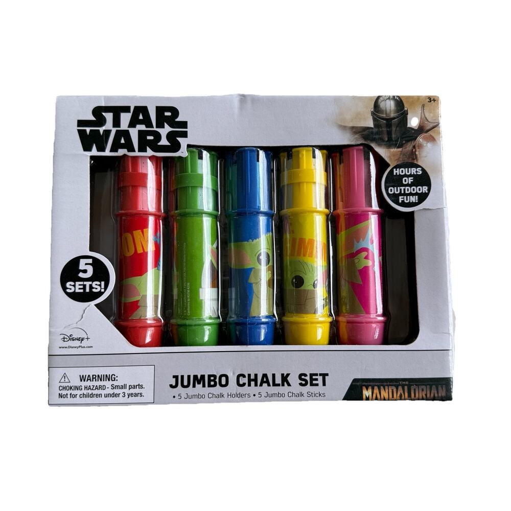 Star Wars Chalk Truck Set Mandalorian Jumbo Chalk 5 + Holders